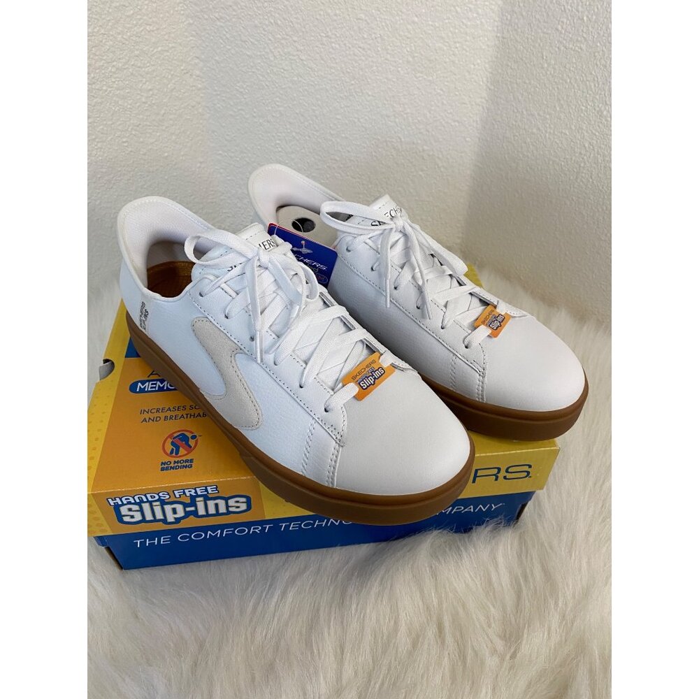 Skechers Mens Slip-ins Eden LX - Strando Hands Free Memory Foam Size 9 White